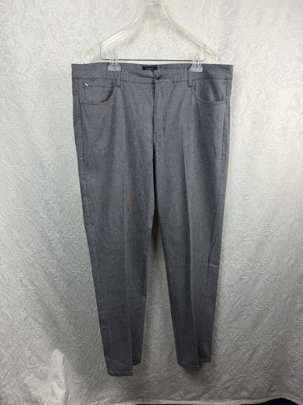 Ben Sherman Men's Plaid Stretch Pants 40W x 32L Gray
